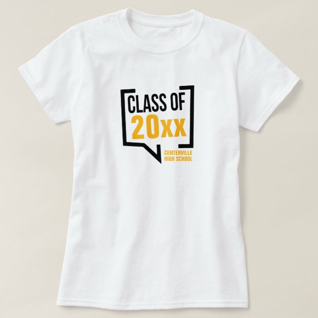 Yellow Class Year Speech Bubble T-Shirt (Design Front)