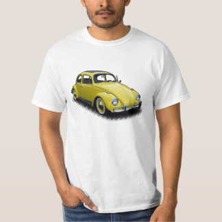 Yellow Classic Bug on White T-Shirt