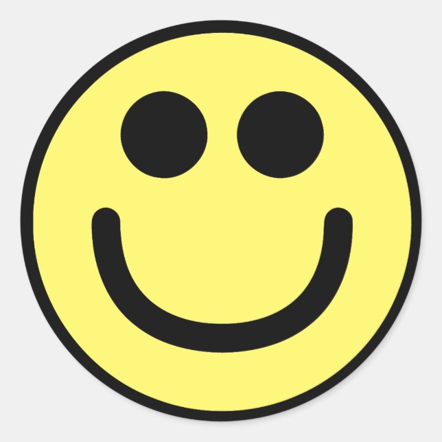 Yellow Classic Face Round Sticker (Front)