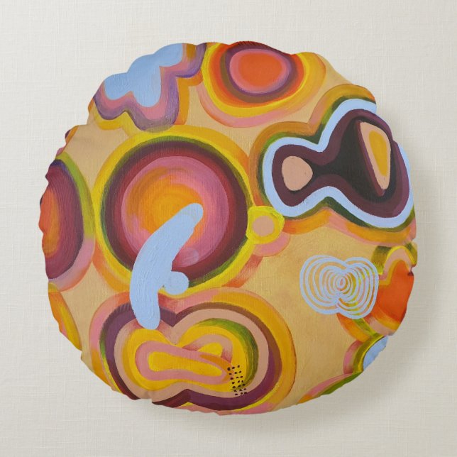 yellow clock round cushion (Front)