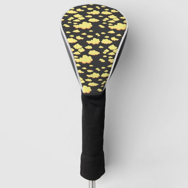 yellow clouds pattern golf head cover (Front)