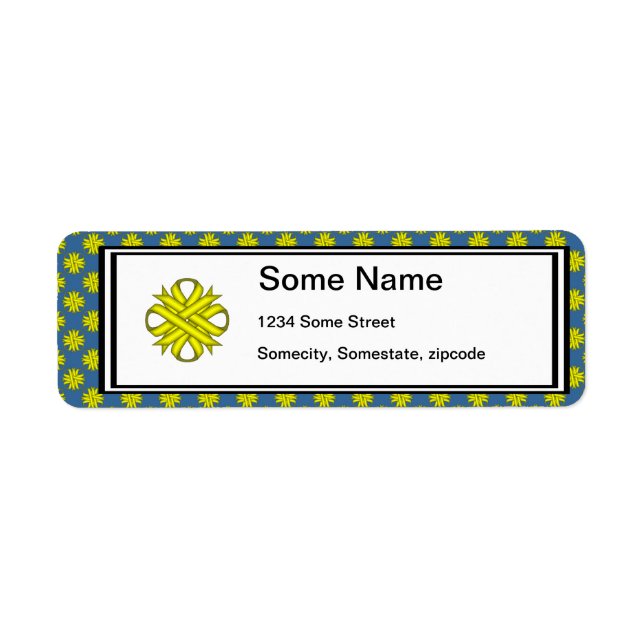 Yellow Clover Ribbon by Kenneth Yoncich Return Address Label (Front)