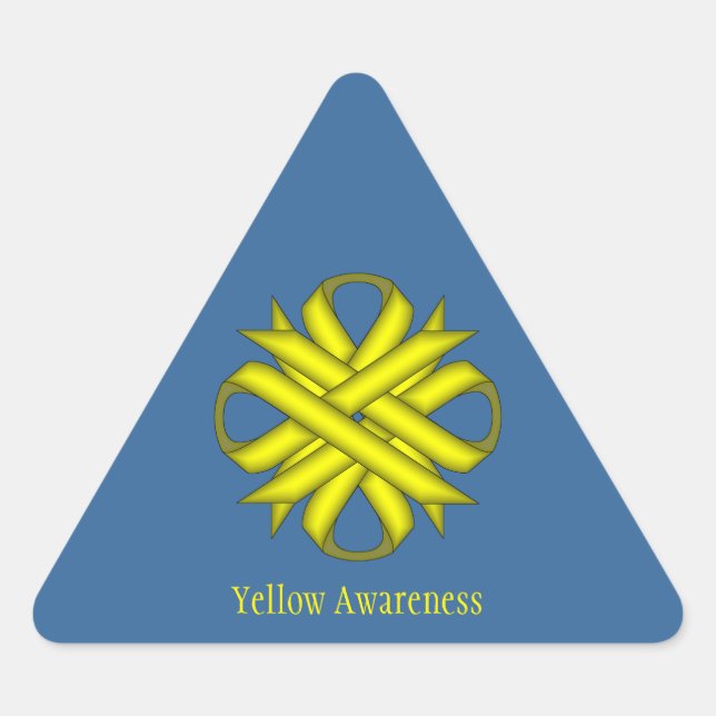 Yellow Clover Ribbon by Kenneth Yoncich Triangle Sticker (Front)