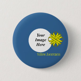 Yellow Clover Ribbon Template by Kenneth Yoncich 6 Cm Round Badge