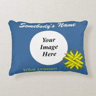 Yellow Clover Ribbon Template by Kenneth Yoncich Decorative Cushion