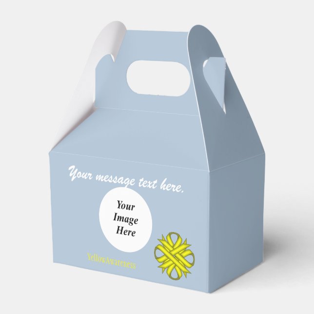 Yellow Clover Ribbon Template by Kenneth Yoncich Favour Box (Front Side)