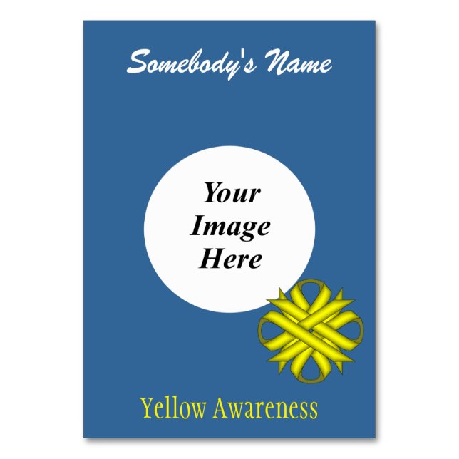 Yellow Clover Ribbon Template by Kenneth Yoncich Table Number (Front)