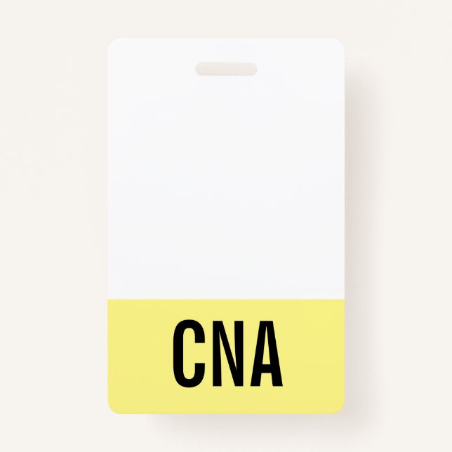 Yellow CNA Badge Double-Sided ID Badge (Front)