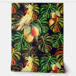 Yellow Cockatoo Parrot In Rainforest With Mangos Wallpaper