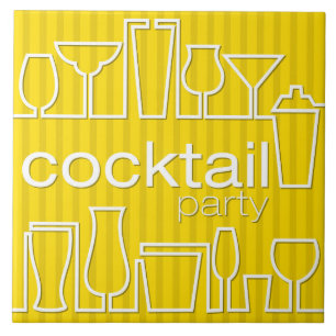 Yellow cocktail party ceramic tile