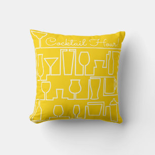 Yellow cocktail party cushion
