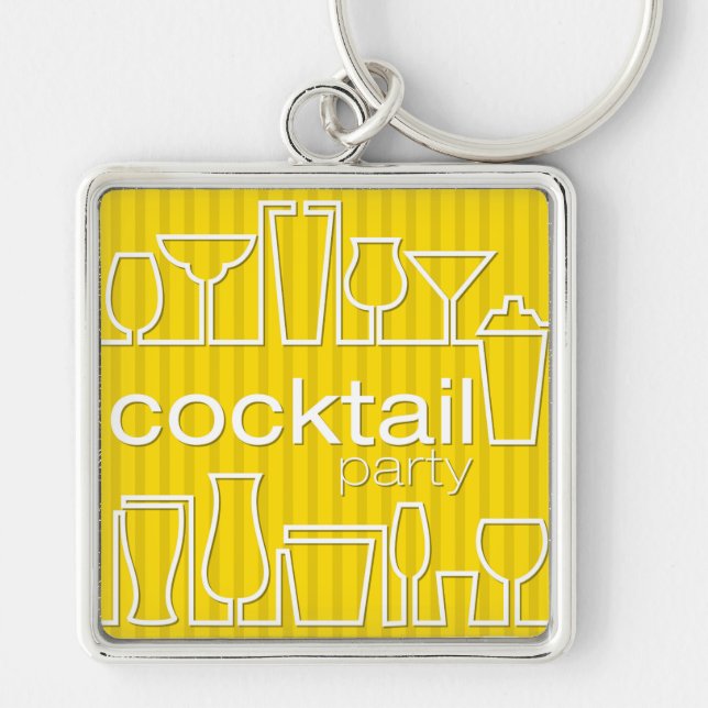 Yellow cocktail party key ring (Front)