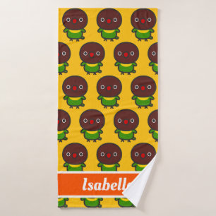 yellow-collared lovebird bath towel