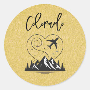 Yellow Colorado Passport  Classic Round Sticker