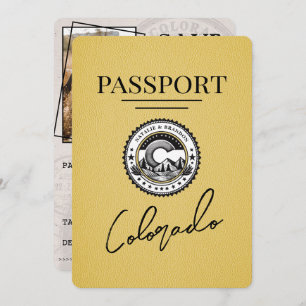 Yellow Colorado Passport Save The Date