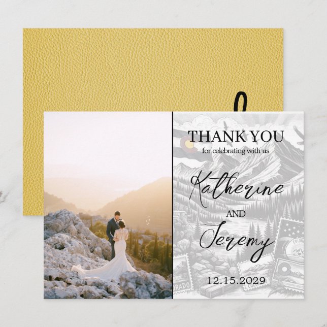 Yellow Colorado Passport Thank You Card (Front/Back)