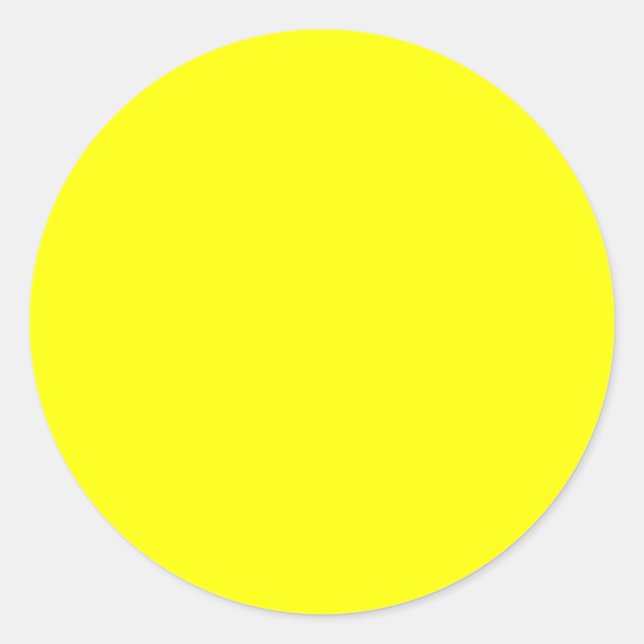 Yellow Colour Customised Designer Classic Round Sticker (Front)