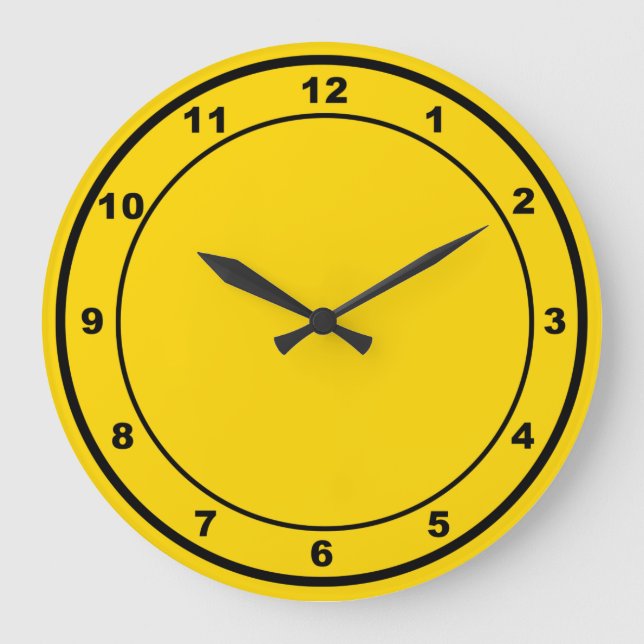 Yellow Colour Round Shape Acrylic Wall Clock (Front)