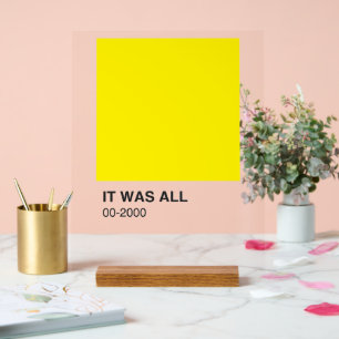 Yellow Colour Song - Clear Background Acrylic Sign