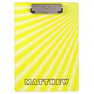 Yellow Colour Stripe Funky Pattern Clipboard