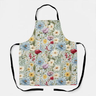 Yellow colour with delicate floral pattern apron