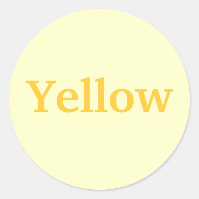 Yellow Colour Word on Light Yellow Stickers (Front)