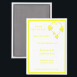 Yellow Coloured Butterflies Heart Design Wedding Magnet<br><div class="desc">Wedding save the date magnet butterfly heart design. Customise this yellow coloured wedding save the date magnet with your wedding details. Should you require any help with customising then contact us through the link on this page. Yellow coloured butterfly and heart design personalised wedding save the date magnet</div>