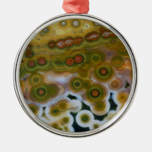 Yellow Coloured Ocean Jasper Metal Ornament