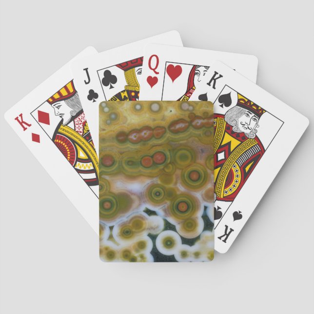Yellow Coloured Ocean Jasper Playing Cards (Back)