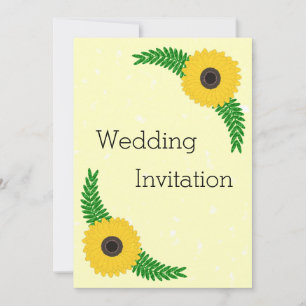Yellow Coloured Sunflower Design Wedding Invitation