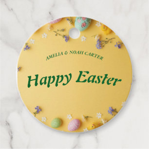 Yellow colourful Easter BRUNCH & HUNT Favour Tags