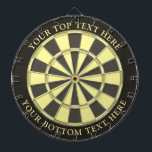 Yellow Colours Dartboard with Custom Text<br><div class="desc">Dartboard with retro yellow colours and two custom text areas. You can easily change every colour clicking on customise button.</div>