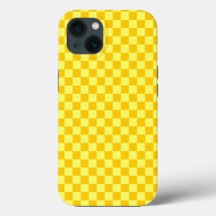 Yellow Combination Chequerboard by ShirleyTaylor iPhone 13 Case