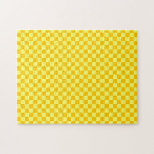 Yellow Combination Chequerboard by ShirleyTaylor Jigsaw Puzzle