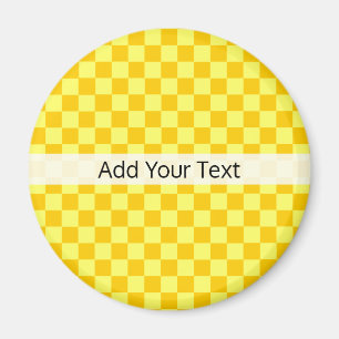 Yellow Combination Chequerboard by ShirleyTaylor Magnet