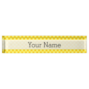 Yellow Combination Chequerboard by ShirleyTaylor Nameplate