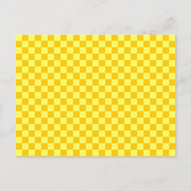 Yellow Combination Classic Chequerboard by STaylor Postcard (Front)