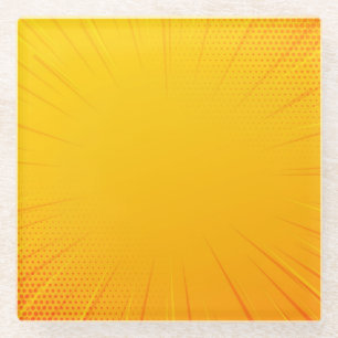 Yellow Comic Zoom Lines Coaster