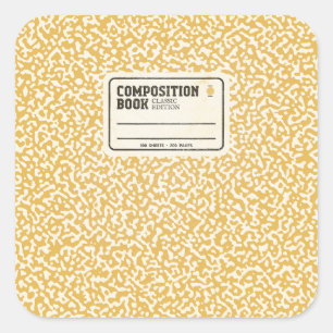 Yellow Composition Notebook Square Sticker
