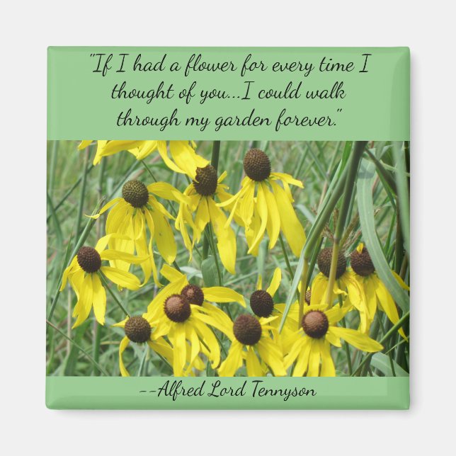 Yellow Coneflowers Thoughts of You Square Magnet (Front)