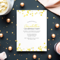 Yellow Confetti Dots Birthday Party