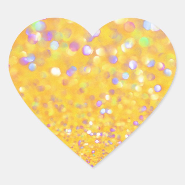 Yellow Confetti Heart Sticker (Front)