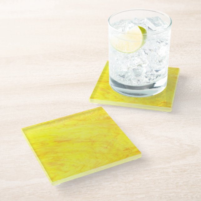 Yellow Confetti Monster Glass Coaster (Angled)
