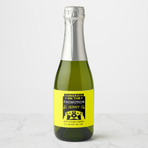 Yellow Congratulations On The Job Promotion Sparkling Wine Label