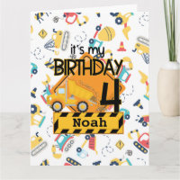 yellow construction truck car 4th birthday