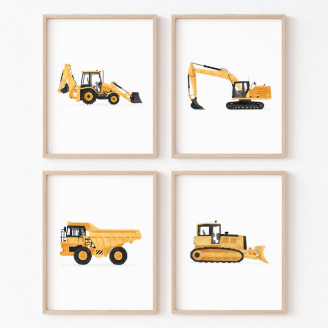 Yellow Construction Vehicles Boys Room (Creator Uploaded)