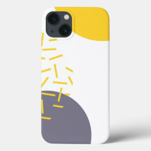 Yellow, cool, modern, trendy geometric art iPhone 13 case