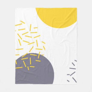 Yellow, cool, modern, trendy geometric art fleece blanket