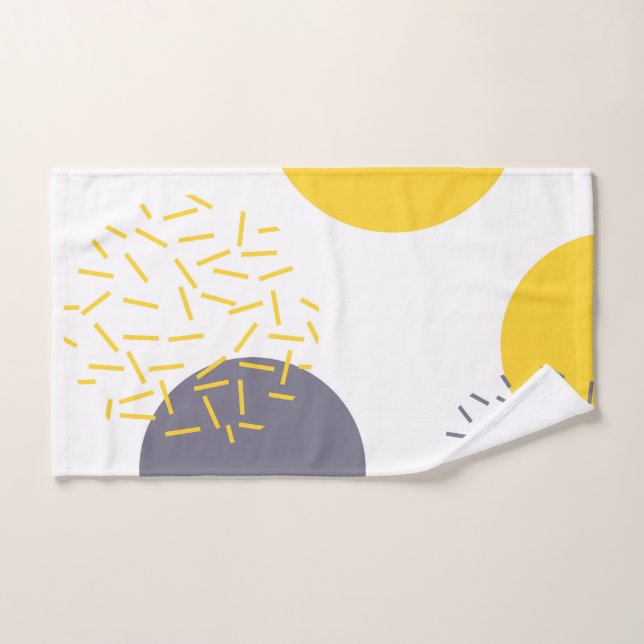 Yellow, cool, modern, trendy geometric art hand towel (Hand Towel)