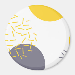 Yellow, cool, modern, trendy geometric art magnet